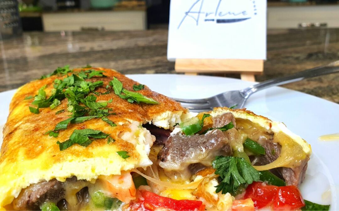 Land and Sea Omelet – Left over Dinner Idea